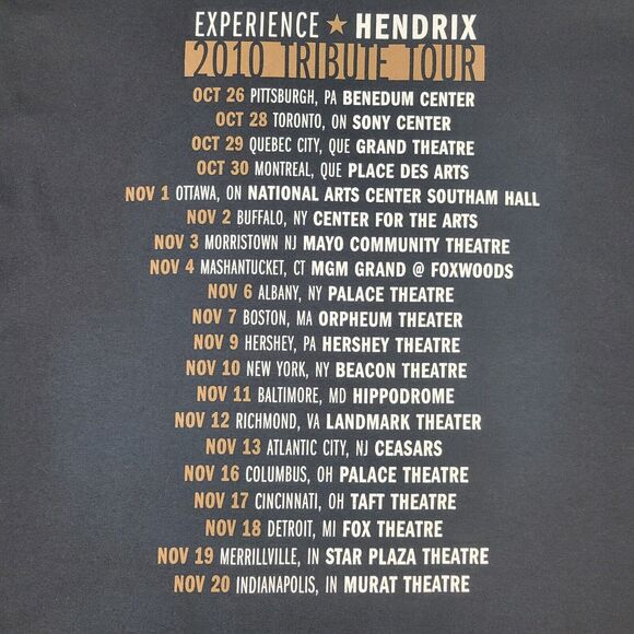 Jimi Hendrix Mens 2XL Shirt Hanes West Coast Seattle Boy 2010 Tribute Tour - Picture 6 of 11